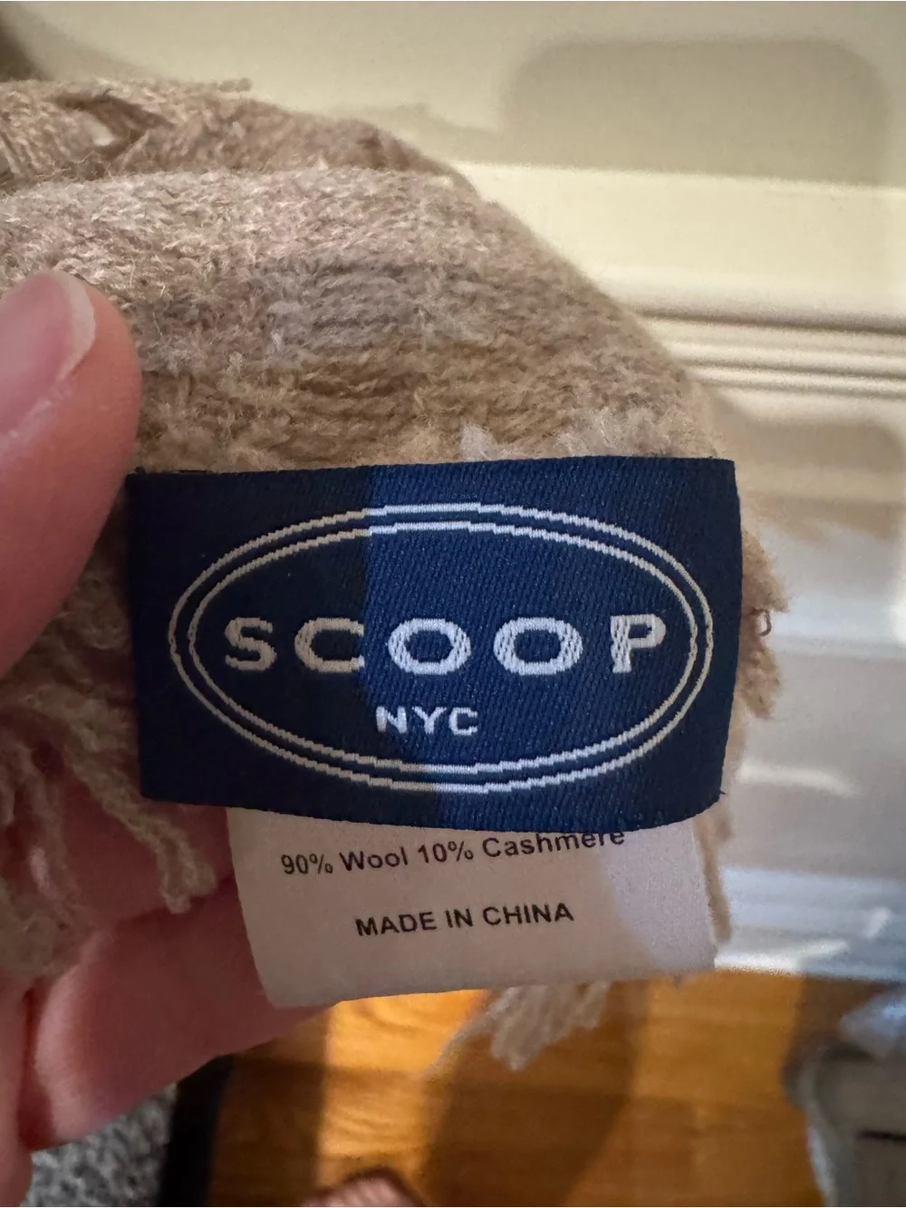 Scoop Taupe Woven Throw Scarf -